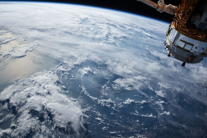Satellite orbiting above Earth
